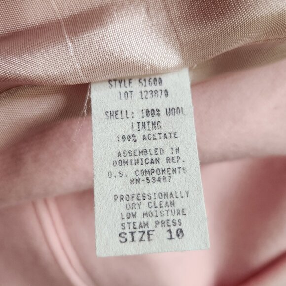 Casablanca Vintage Wool Pink Blazer Jacket SZ 10 Women’s With Shoulder Pads - Picture 8 of 8